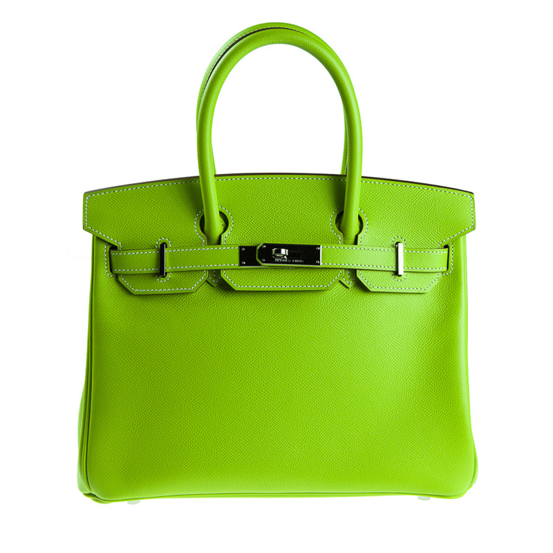 Herm�s 30cm Birkin Kiwi Epsom Leather Palladium Hardware