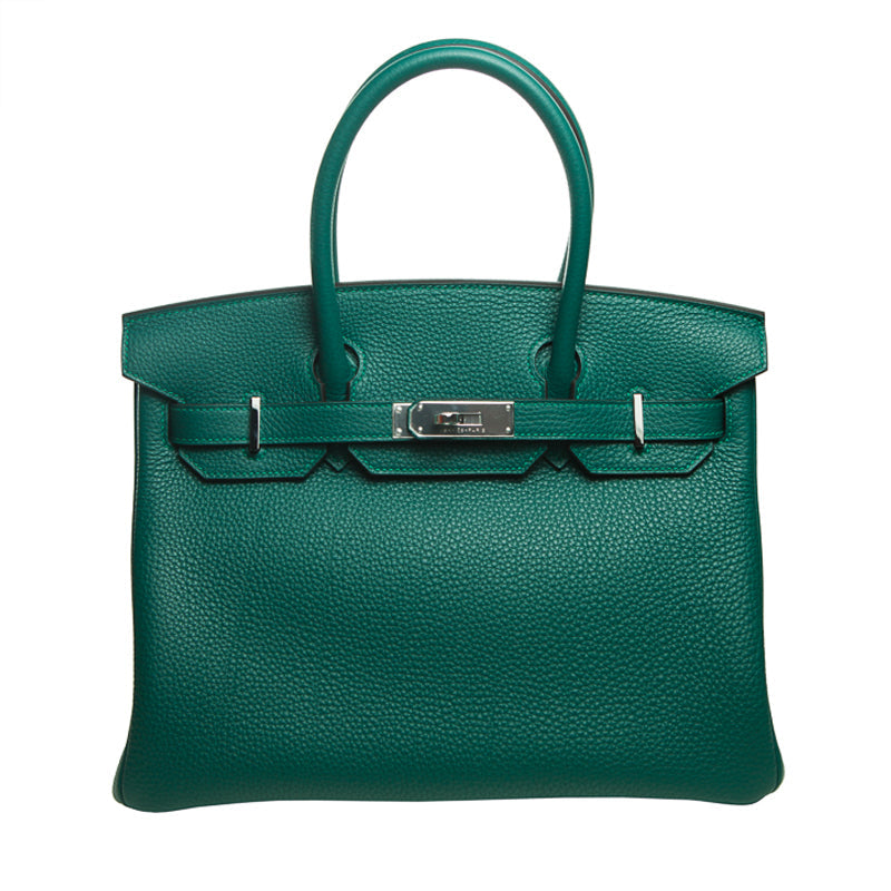 Herm�s 30cm Birkin Malachite Togo Leather Palladium Hardware