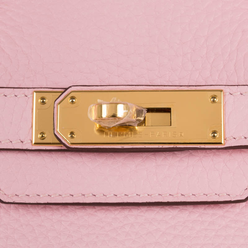 Herm�s 30cm Birkin Rose Sakura Clemence Leather Gold Hardware