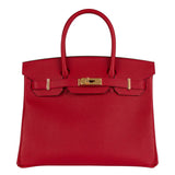 Herm�s 30cm Birkin Rouge Casaque Epsom Leather Gold Hardware