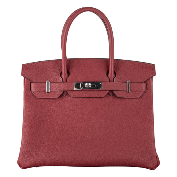 Herm�s 30cm Birkin Rouge Grenat Togo Leather Palladium Hardware