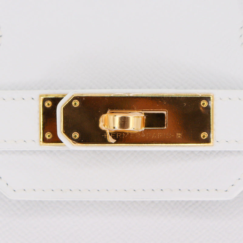 Herm�s 30cm Birkin White Epsom Leather Gold Hardware