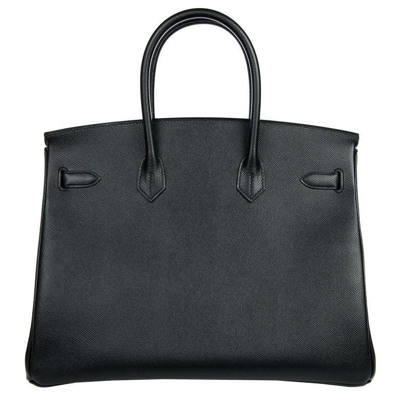 Herm√®s 35cm Birkin Black Epsom Palladium Hardware