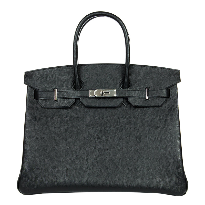 Herm√®s 35cm Birkin Black Epsom Palladium Hardware