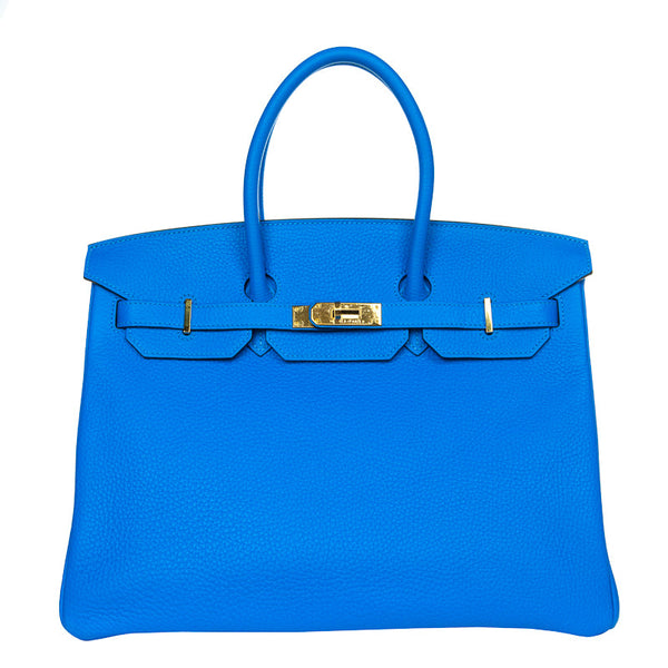 Herm√®s 35cm Birkin Bleu Hydra Clemence GHW