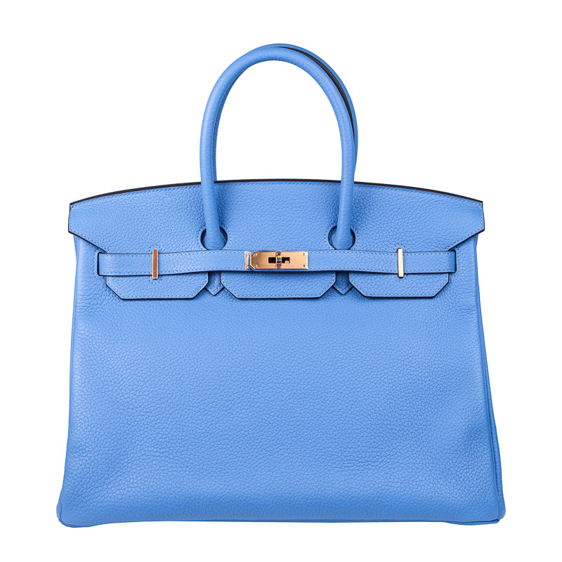 Herm√®s 35cm Birkin Bleu Paradis Clemence GHW