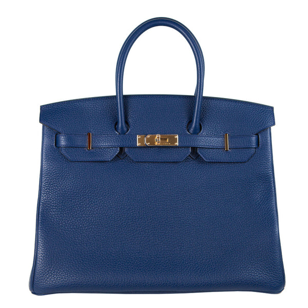 Herm√®s 35cm Birkin Bleu Saphir Clemence GHW