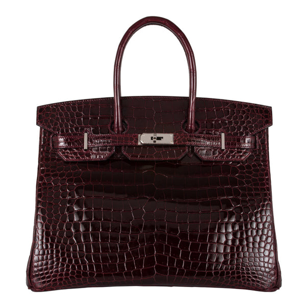 Herm√®s 35cm Birkin Bordeaux Porosus PHW