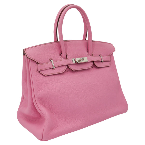 Herm√®s 35cm Birkin Bubblegum Clemence Palladium Hardware