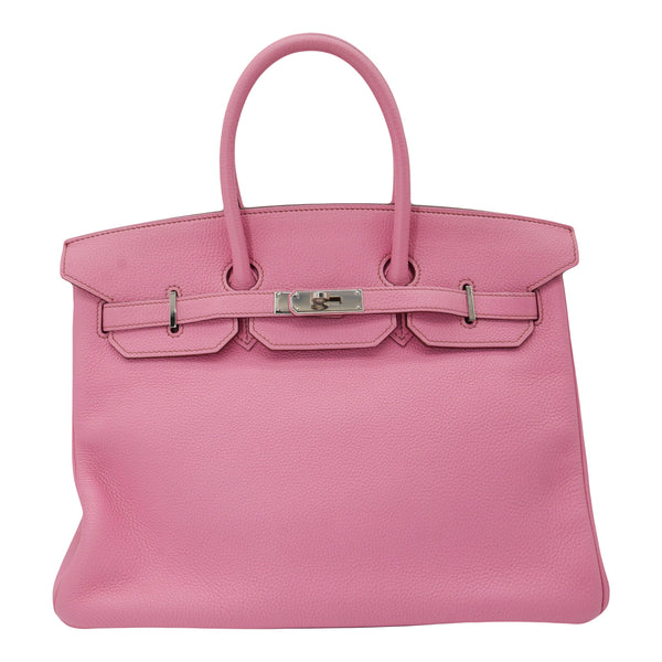 Herm√®s 35cm Birkin Bubblegum Clemence Palladium Hardware