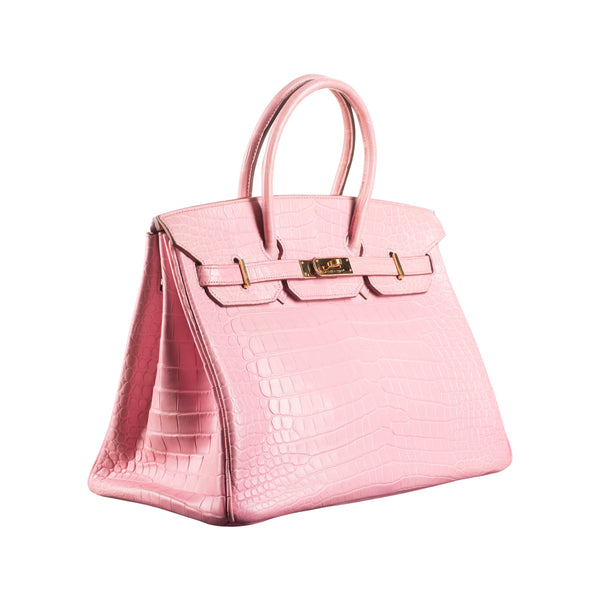 Herm√®s 35cm Birkin Bubblegum Matte Alligator GHW