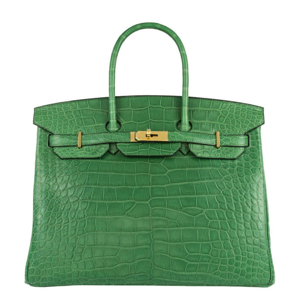 Herm√®s 35cm Birkin Cactus Matte Alligator GHW