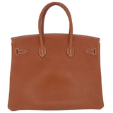 Herm�s 35cm Birkin Fauve Barenia Palladium Hardware