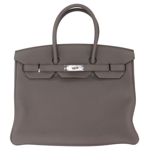 Herm�s 35cm Birkin Gris Etain Togo Leather Palladium Hardware