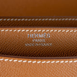 Herm�s 38cm Kelly Depeche Gold Epsom Leather Palladium Hardware