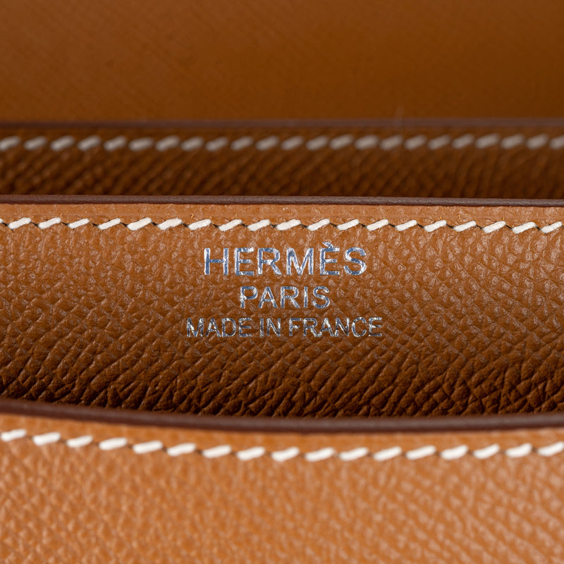 Herm�s 38cm Kelly Depeche Gold Epsom Leather Palladium Hardware