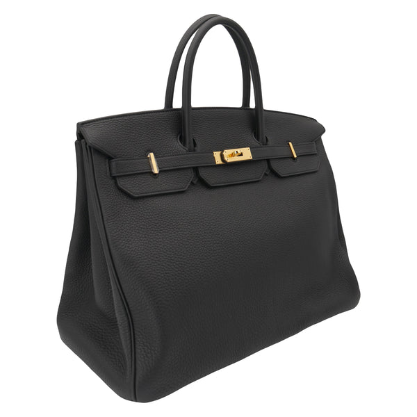 Herm�s 40cm Birkin Black Togo Leather Gold Hardware