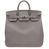 Herm�s 40cm Birkin HAC Gris Meyer Togo Leather Palladium Hardware