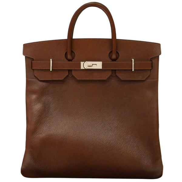 Herm�s 40cm Birkin HAC Terre Volynka Leather Palladium Hardware