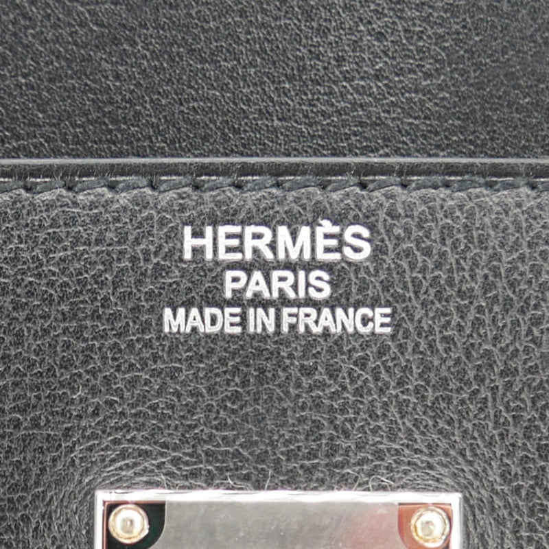 Herm�s 40cm HAC Rock Black Volupto Leather Palladium Hardware