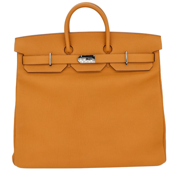 Herm�s 50cm Birkin HAC Caramel Togo Leather Palladium Hardware