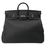 Herm�s 50cm HAC Black Togo Leather Palladium Hardware