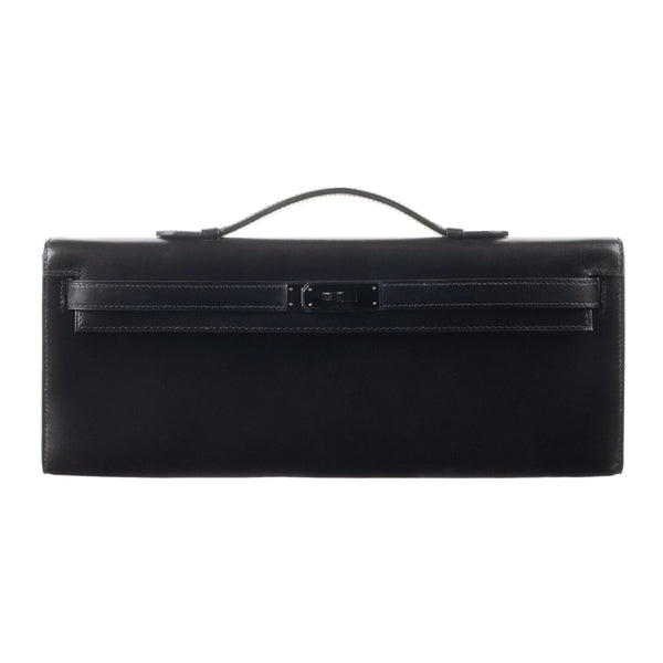 Herm�s Kelly Cut Black Box Calf Leather So Black Hardware