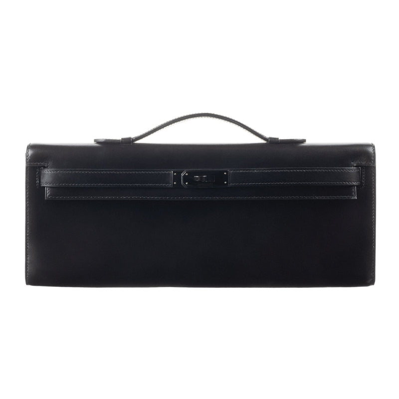 Herm�s Kelly Cut Black Box Calf Leather So Black Hardware