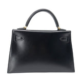 Herm�s Kelly Mini II Black Box Calf Leather GHW