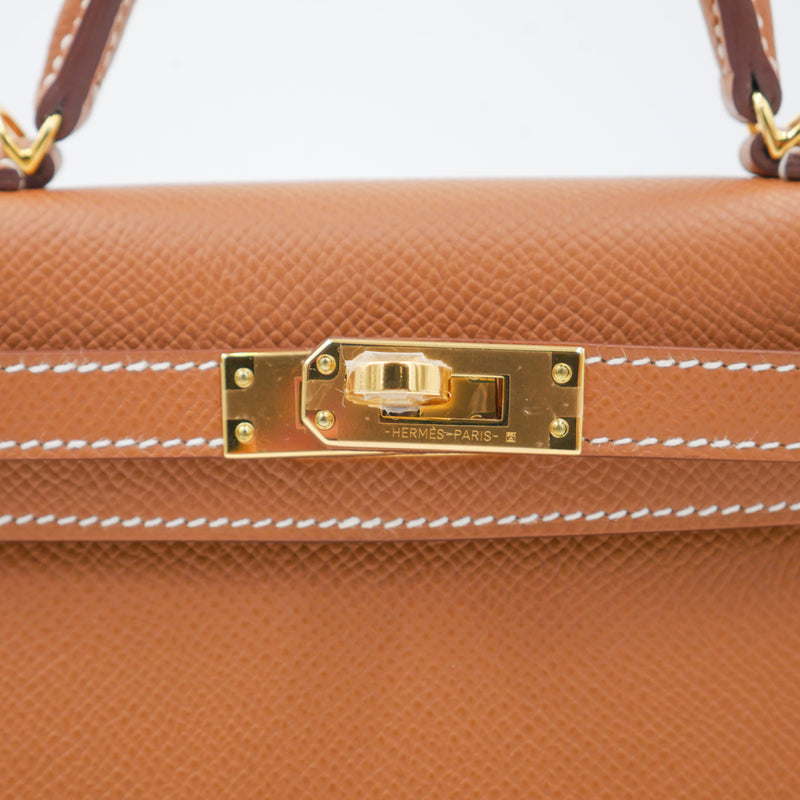 Herm�s Kelly Mini II Gold Epsom Leather GHW