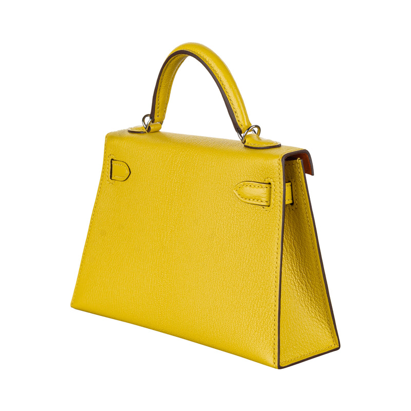 Herm�s Kelly Mini II Jaune De Naples Ch√®vre Leather PHW