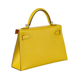 Herm�s Kelly Mini II Jaune De Naples Ch√®vre Leather PHW