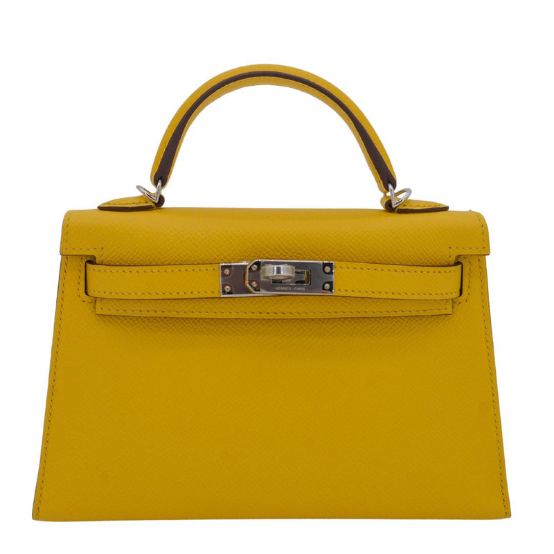 Herm�s Kelly Mini II Jaune De Naples Epsom Leather PHW