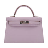 Herm�s Kelly Mini II Mauve Pale Epsom Leather PHW