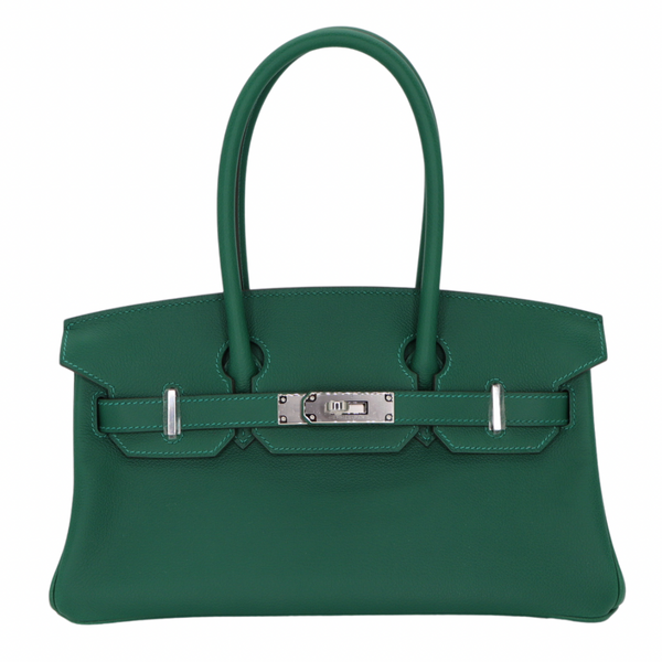 Hermès 29cm Birkin Shoulder Light Vert Moyen Evercolor Leather Palladium Hardware