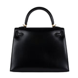 Hermès 25cm Kelly Sellier Black Box Calf Leather Gold Hardware