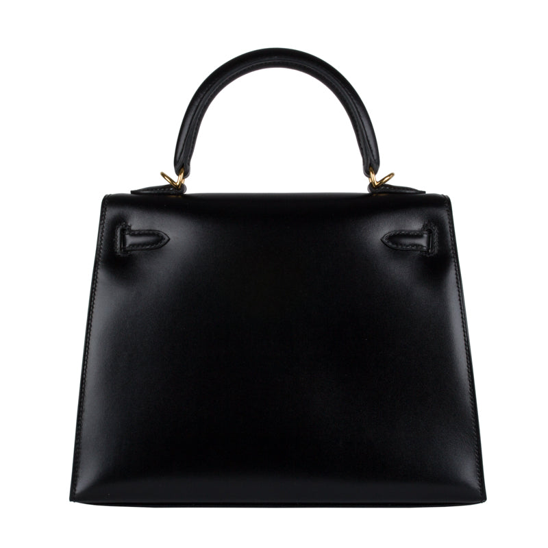 Hermès 25cm Kelly Sellier Black Box Calf Leather Gold Hardware