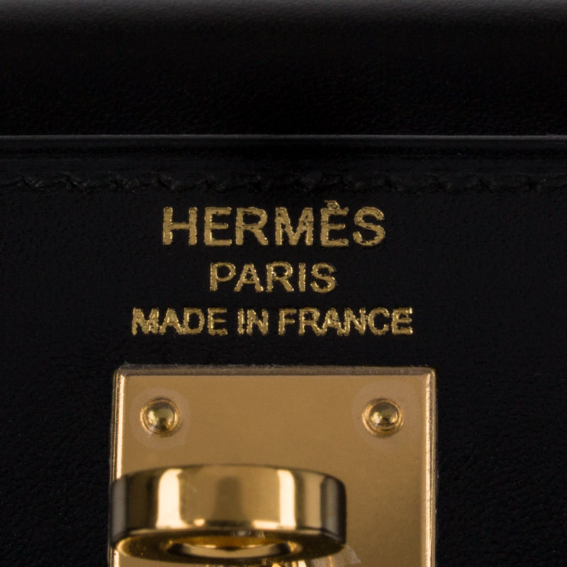 Hermès 25cm Kelly Sellier Black Box Calf Leather Gold Hardware