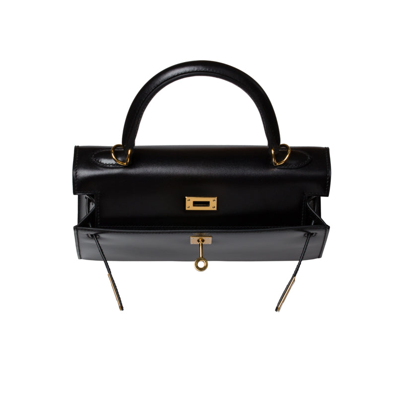 Hermès 25cm Kelly Sellier Black Box Calf Leather Gold Hardware